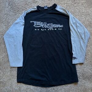 Vintage FUBU Black Raglan Long Sleeve Shirt XL